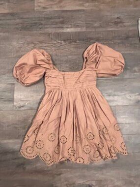 Abercrombie & Fitch Smocked Eyelet Babydoll Top – Size S